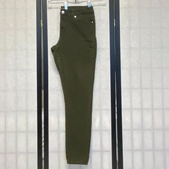 Mid Rise Skinny Leg Stretchy Denim Jeans Dark Green 11 Jean9 - Picture 5 of 13